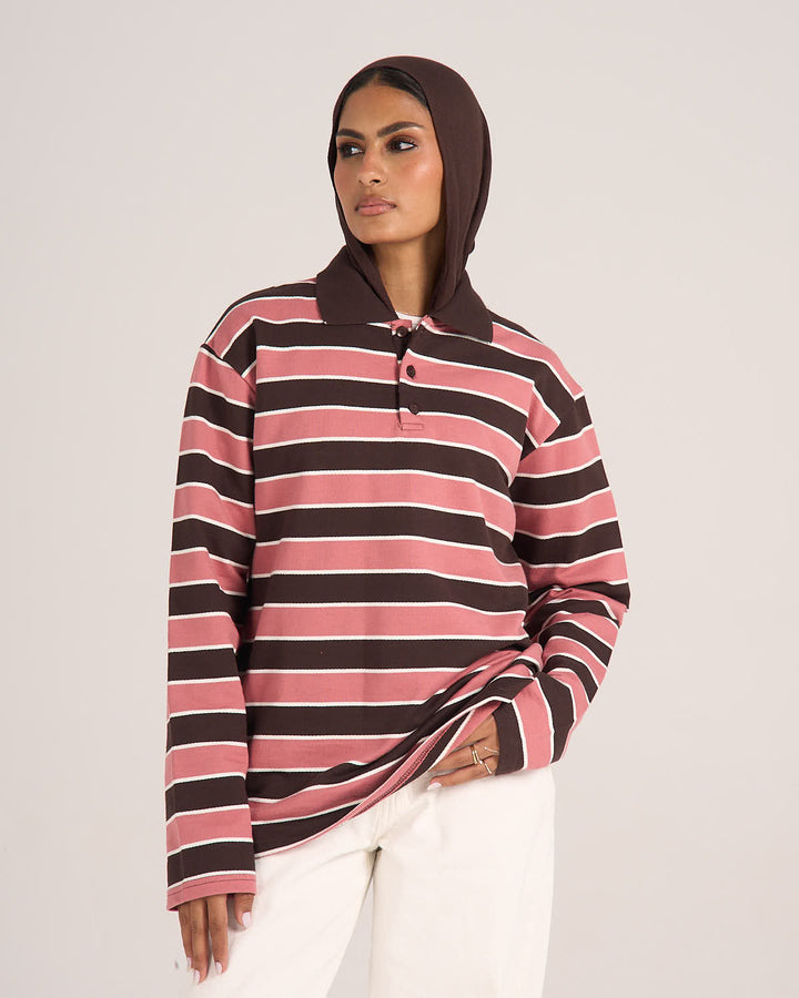 The Chill Polo - Pink With Brown