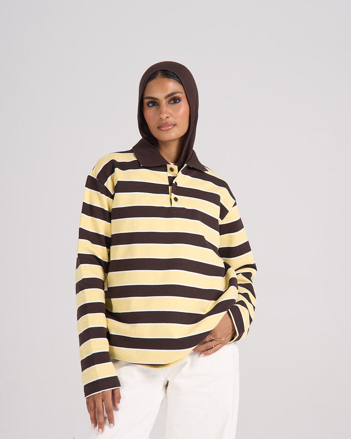The Chill Polo - Butter Yellow With Brown