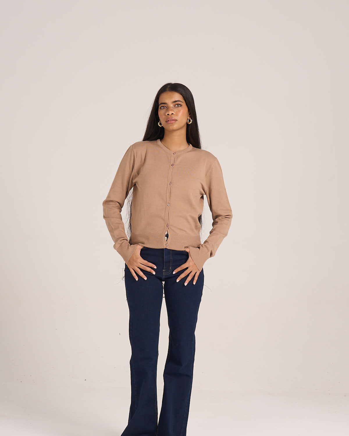 Knitted Cardigan - Camel