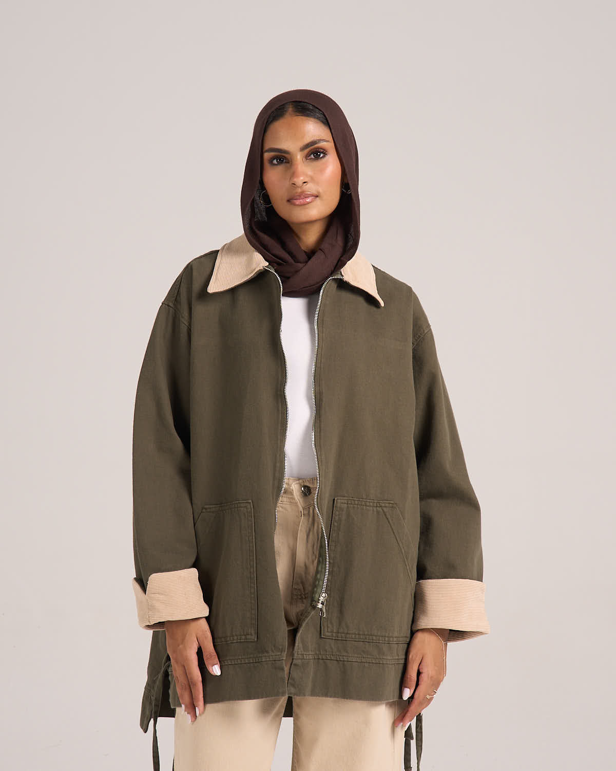 ⁠The Cord Collar - Olive