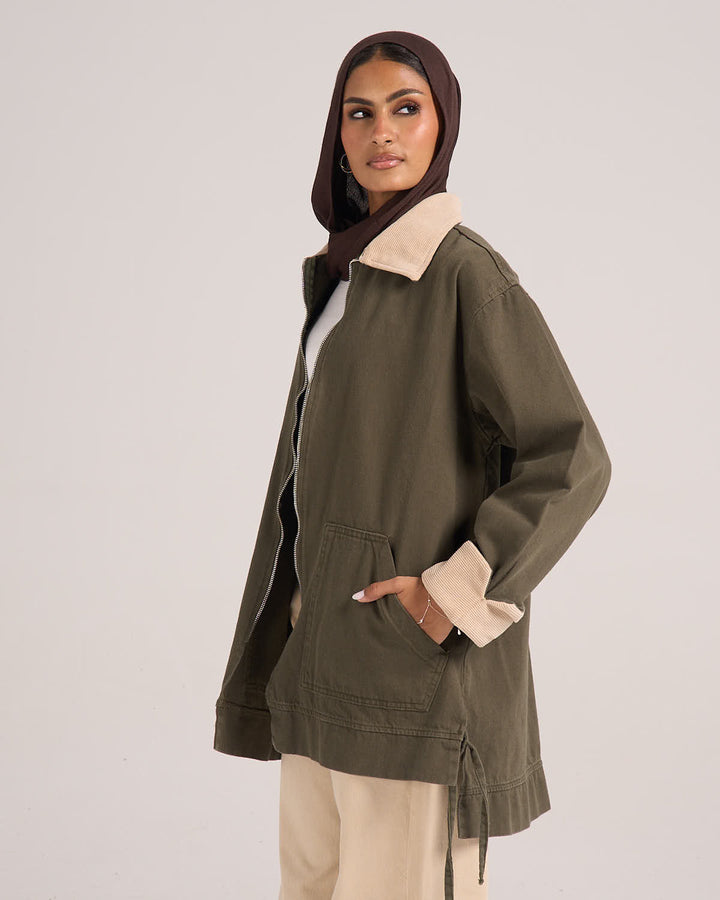 ⁠The Cord Collar - Olive