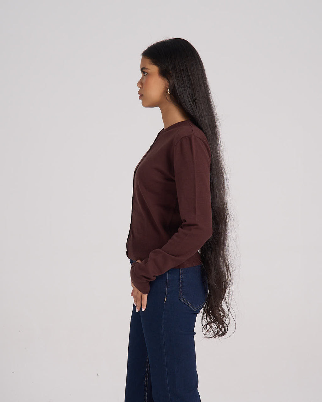 Knitted Cardigan - Chocolate Brown