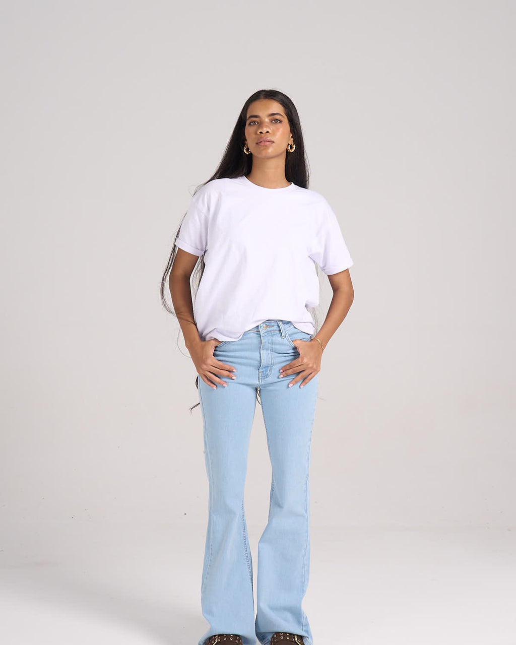 ⁠Flare Denim - Light Blue