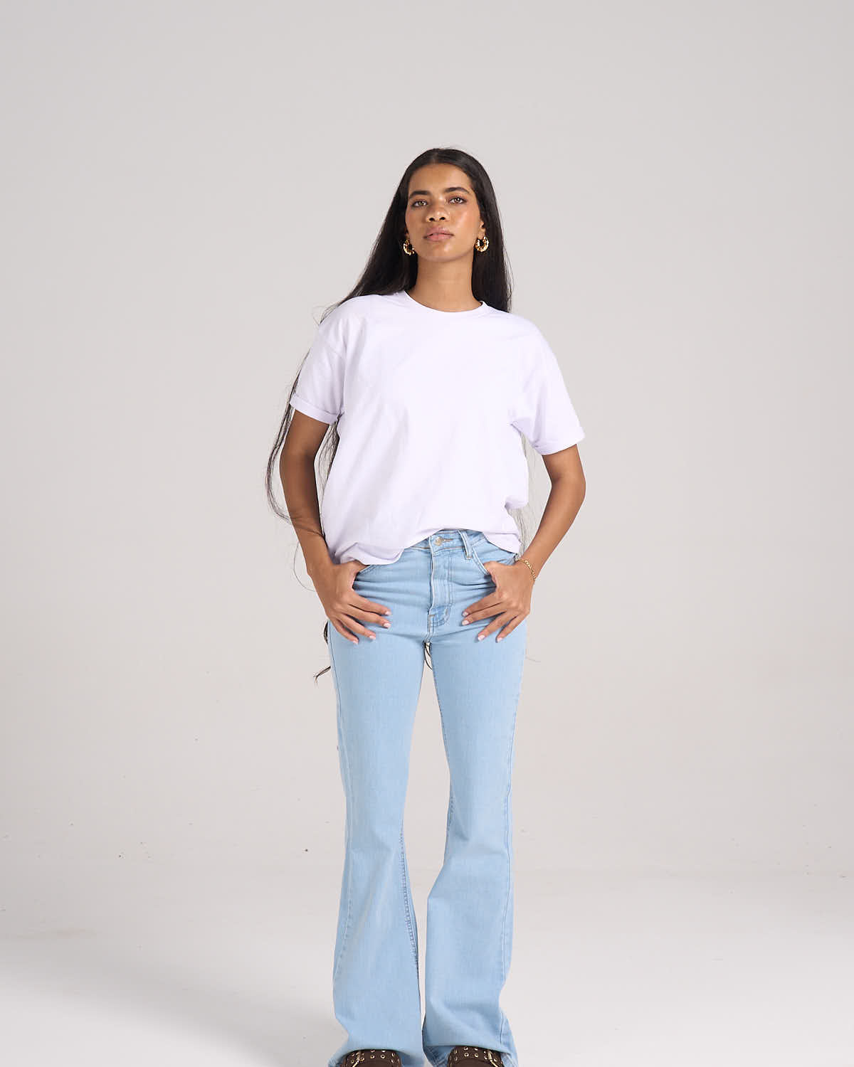⁠Flare Denim - Light Blue