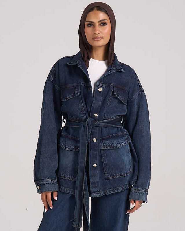 Snatched Denim Jacket - Dark