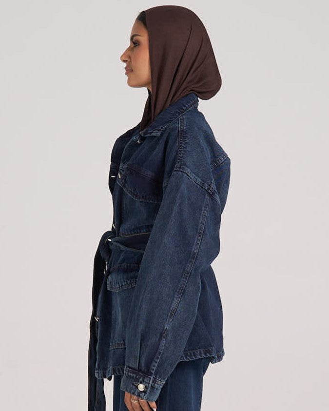 Snatched Denim Jacket - Dark