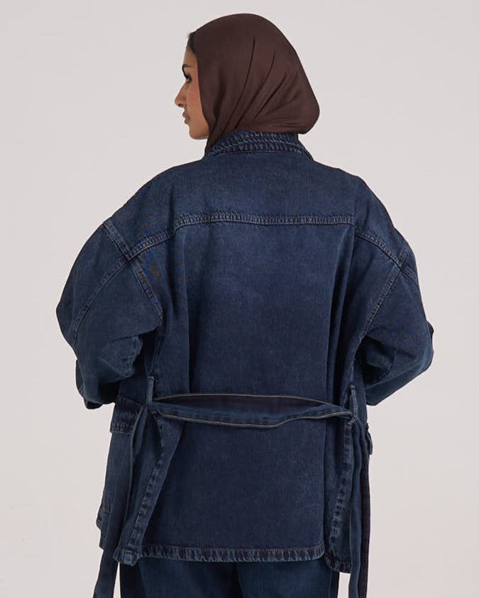 Snatched Denim Jacket - Dark