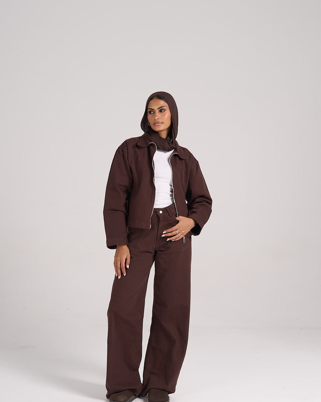 ⁠The Crop It Jacket - Brown