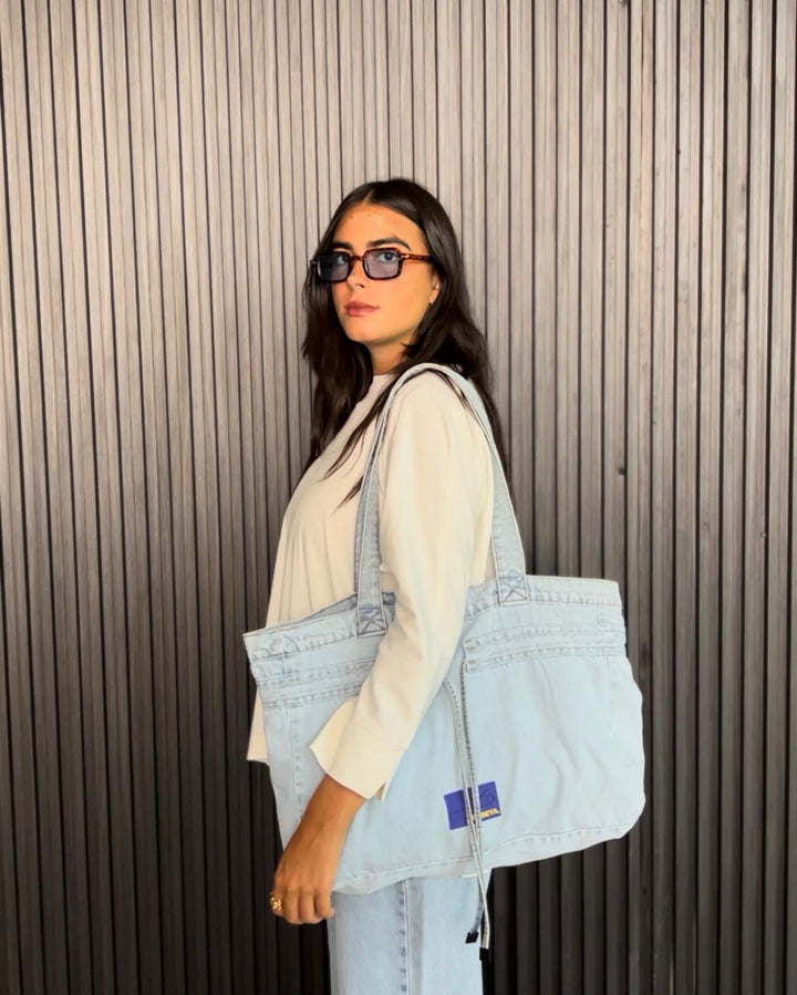 The Big Denim Bag - Ice Blue