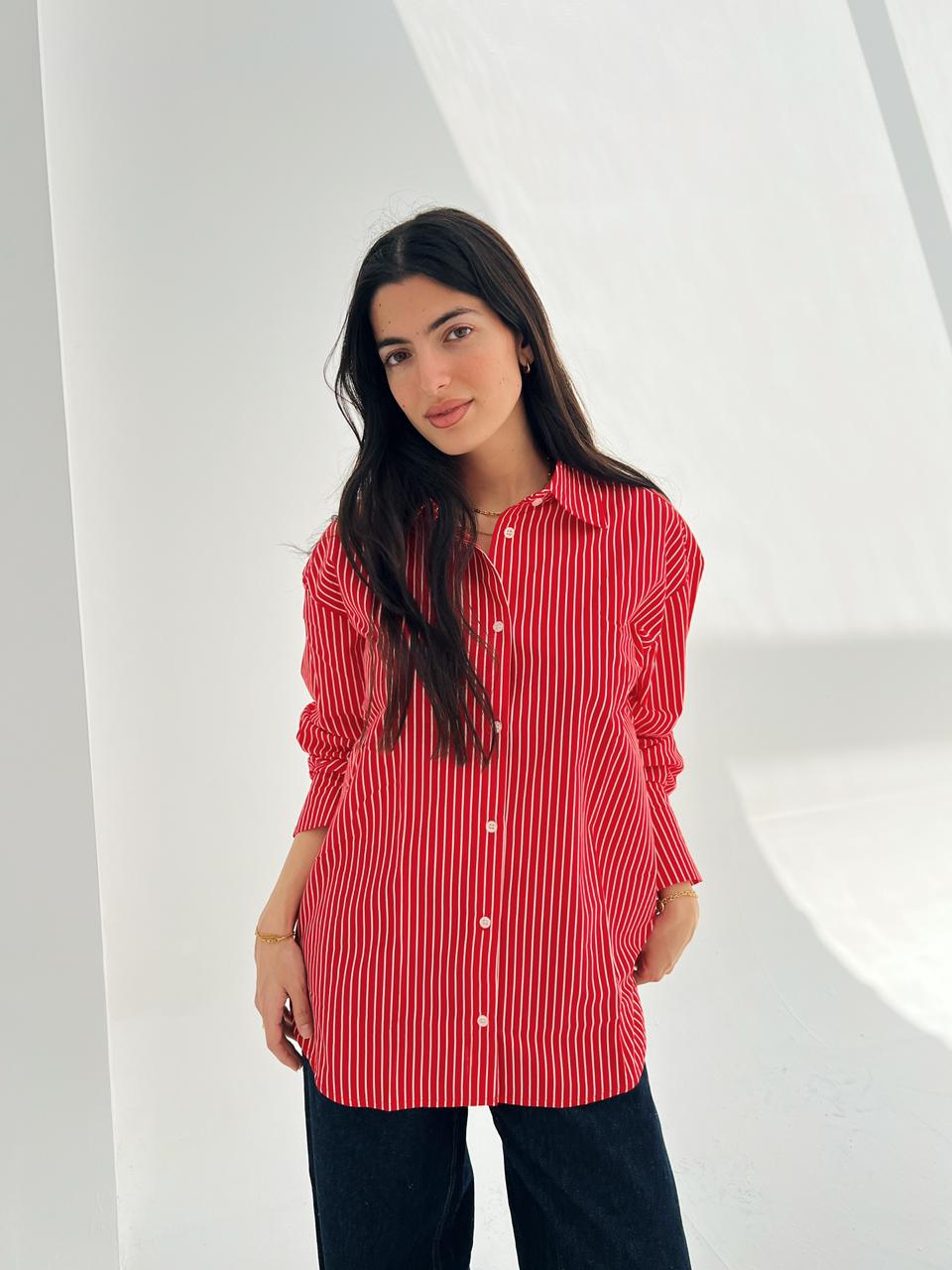 The Stripe Shirt - Red
