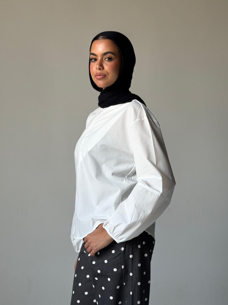 The Zip Front Blouse - White