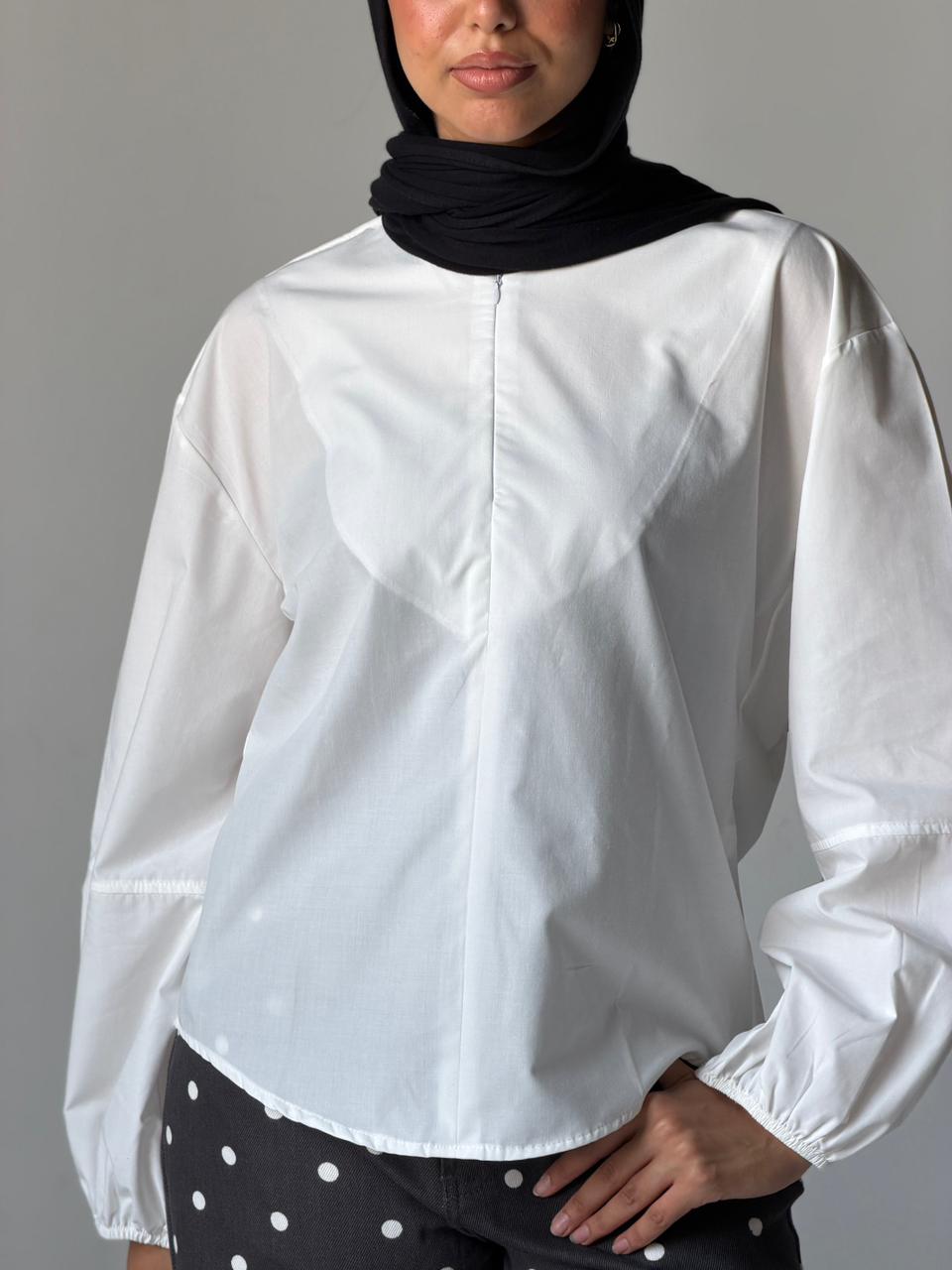 The Zip Front Blouse - White