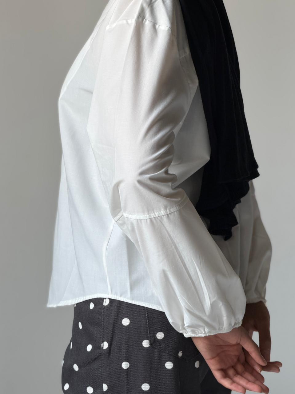 The Zip Front Blouse - White