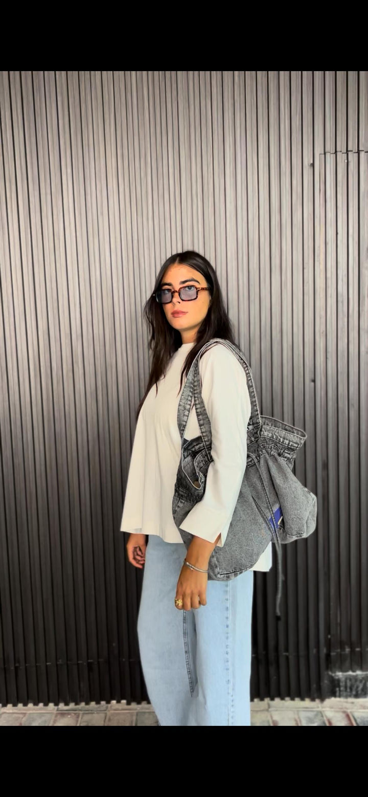 The Big Denim Bag - Grey