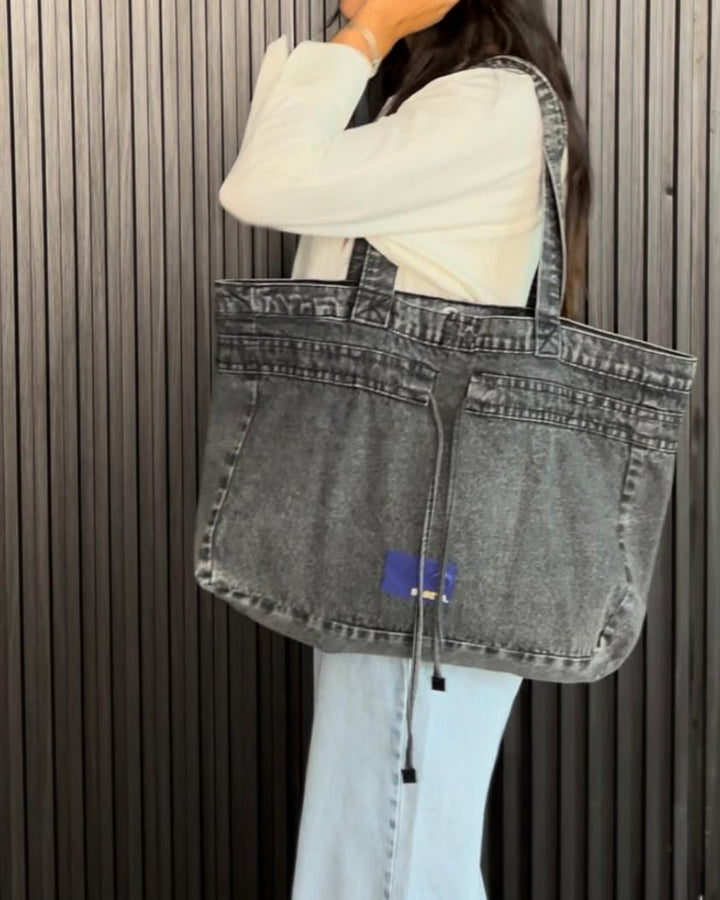 The Big Denim Bag - Black